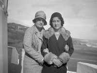 077 Joyce and Gwen on St Catherine's Lighthouse, Shanklin 1930
