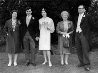 image1800  POeter Le Mesurier marries Margaret Hannah in Hampstead, London on 28 Mar 1964.  L to R: Margaret's mother (?), P, M, Alisa and Gren Le M